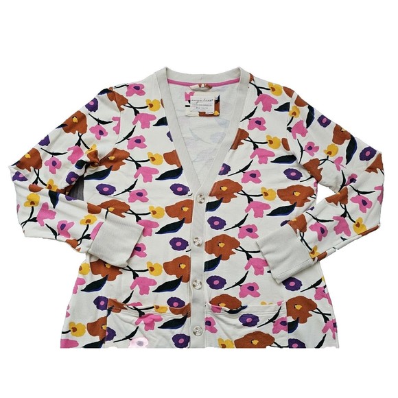 Evy's Tree Vivie in Bright Floral Sweatshirt Cardigan Sweater Size Large L - Picture 7 of 16